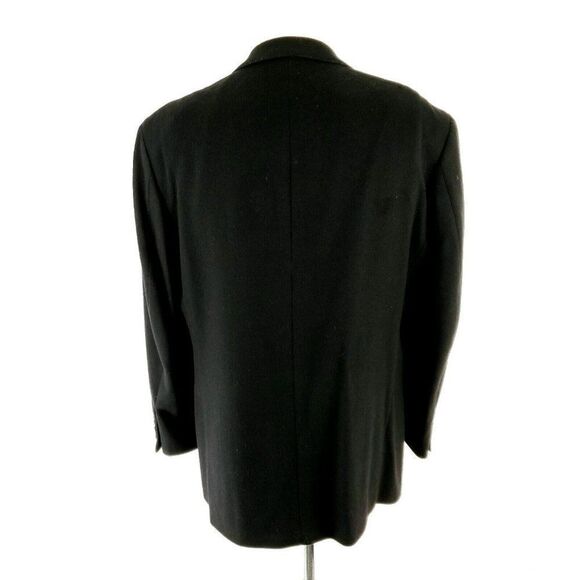 Oscar De La Renta Wool‎ Cashmere Nylon 3 Button Sport Coat 42R Black - Picture 5 of 10
